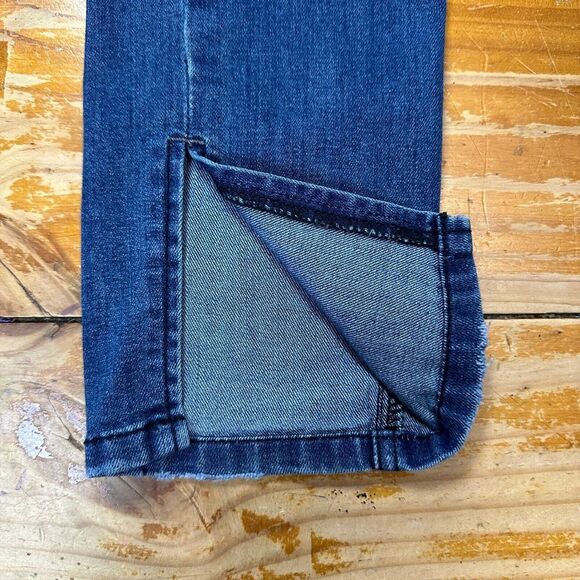 Free People Jeans Womens 27 Blue Skinny Dark Wash Stretch Distressed - Picture 12 of 13